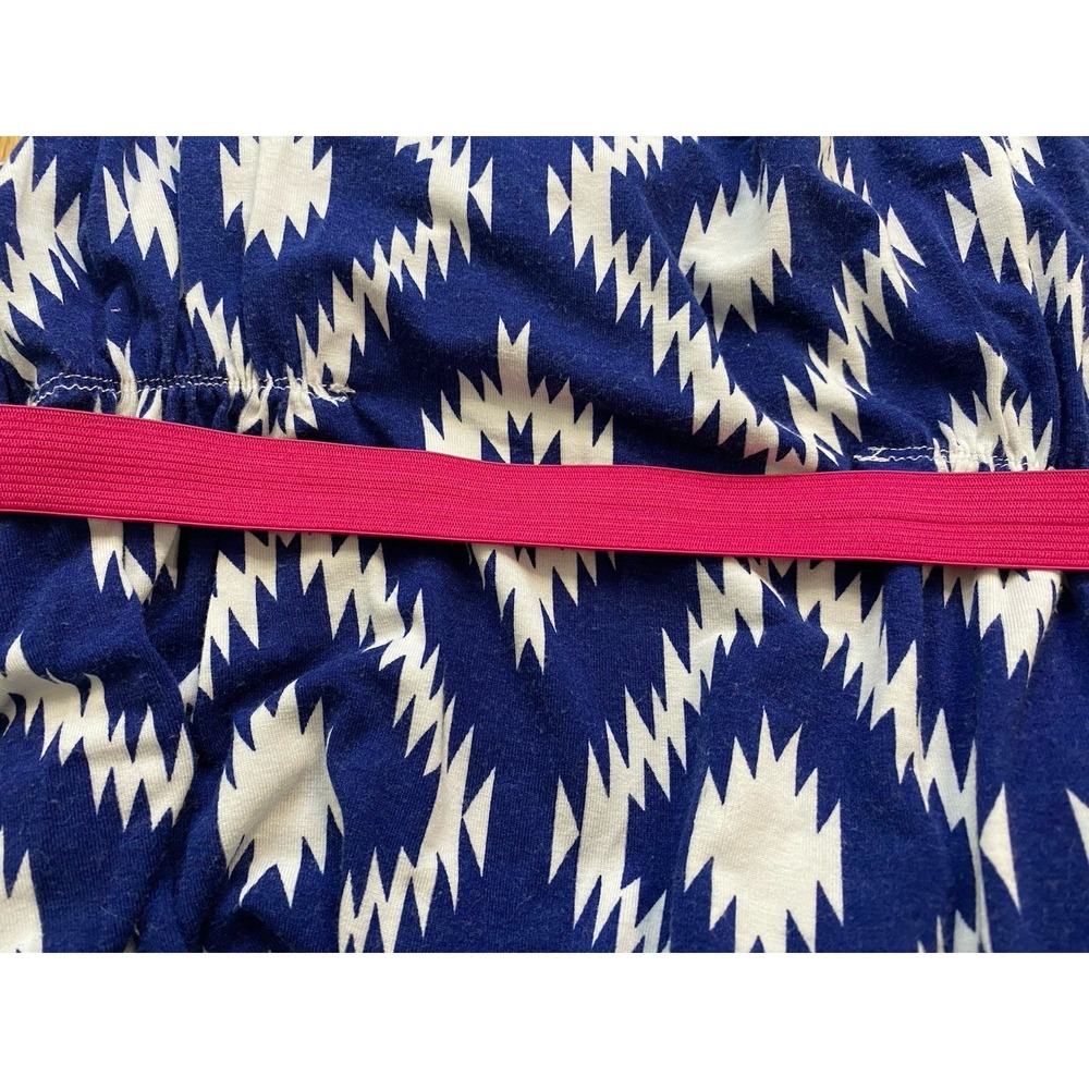Macbeth Collection Maxi Dress M Blue White Ikat Sleeveless‎ Boho Summer - Picture 5 of 9